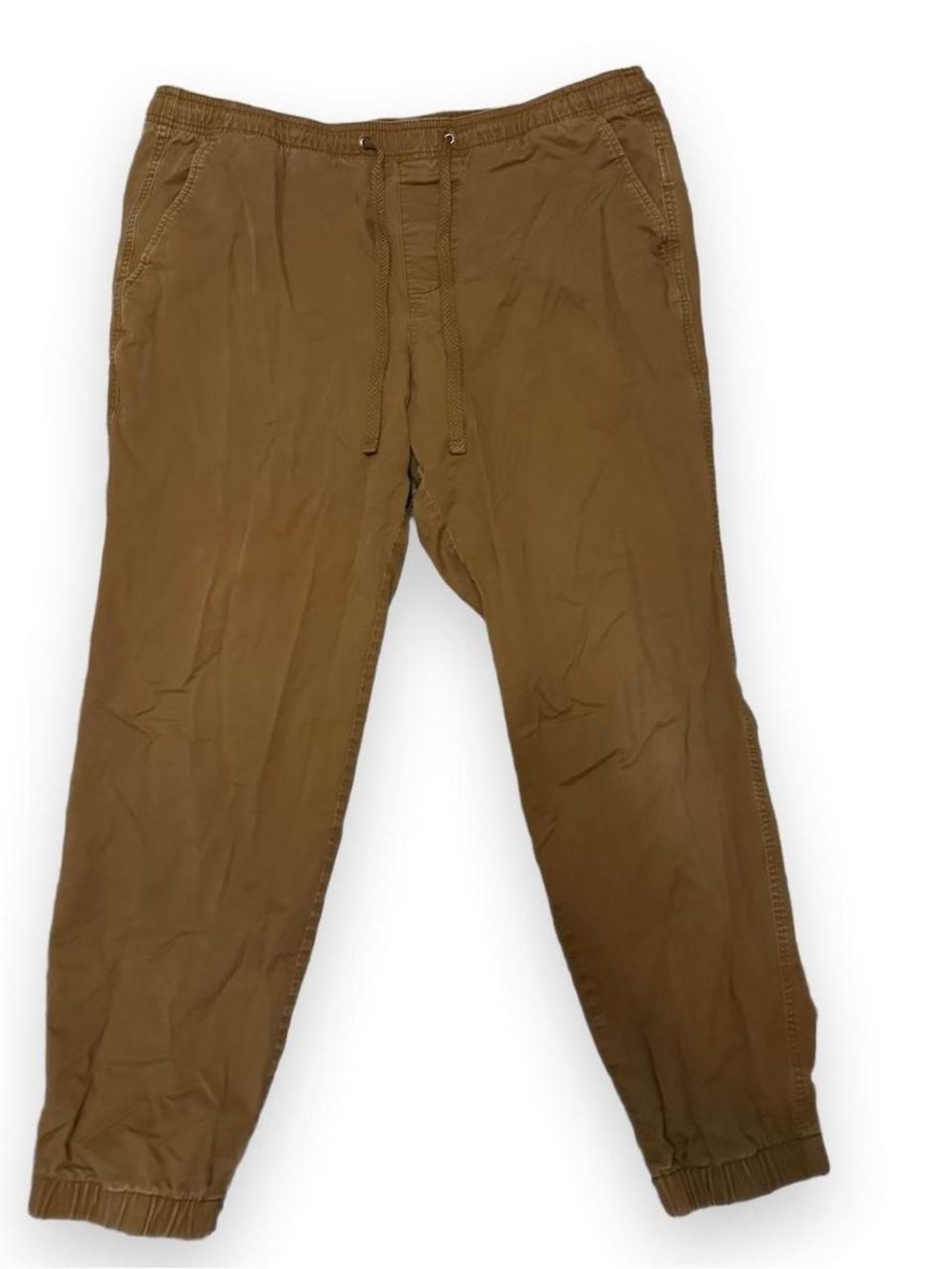 GAP Men's Drawstring Twill Joggers in Camel Brown